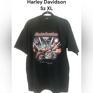 Vintage Harley Davidson Shirt Mens‎ XL Black Las Vegas Cafe Bikercore Biker EUC